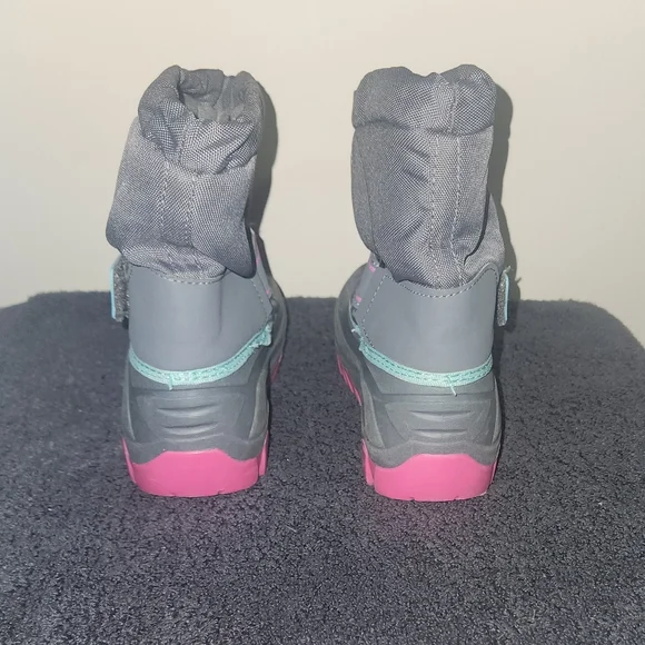 Thermolite Gray/Pink Waterproof Snow Boots Girls Size 1. - Picture 5 of 6